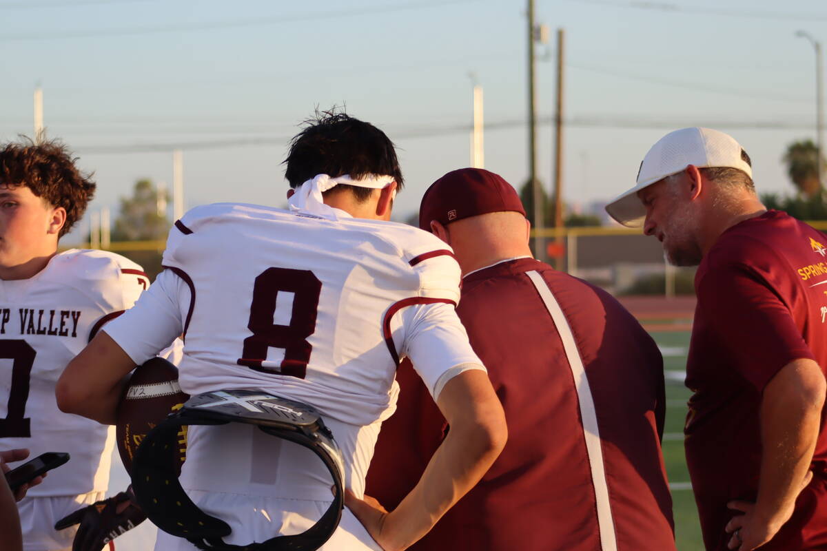 The Pahrump Valley High School varsity football team opened up their season with a non-sanction ...