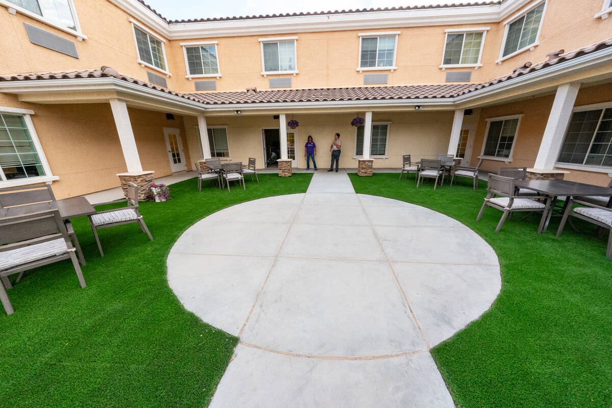 One of the newly updated outdoor areas on the Inspirations property. (John Clausen/Pahrump Vall ...