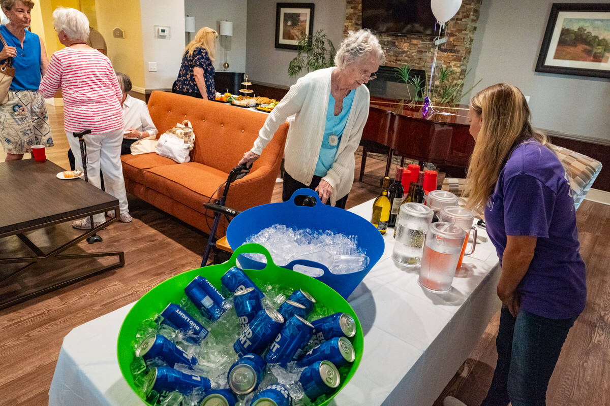 Free drinks like beer and wine was offered during the event. (John Clausen/Pahrump Valley Times)