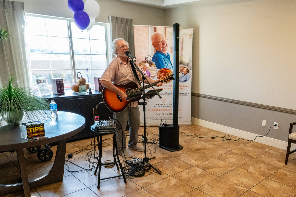 Local musician Rick Scanlan provided live music during the party. (John Clausen/Pahrump Valley ...