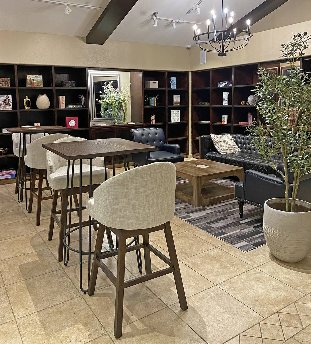 From barstools and couples tables to couches and loveseats arranged around coffee tables, the t ...