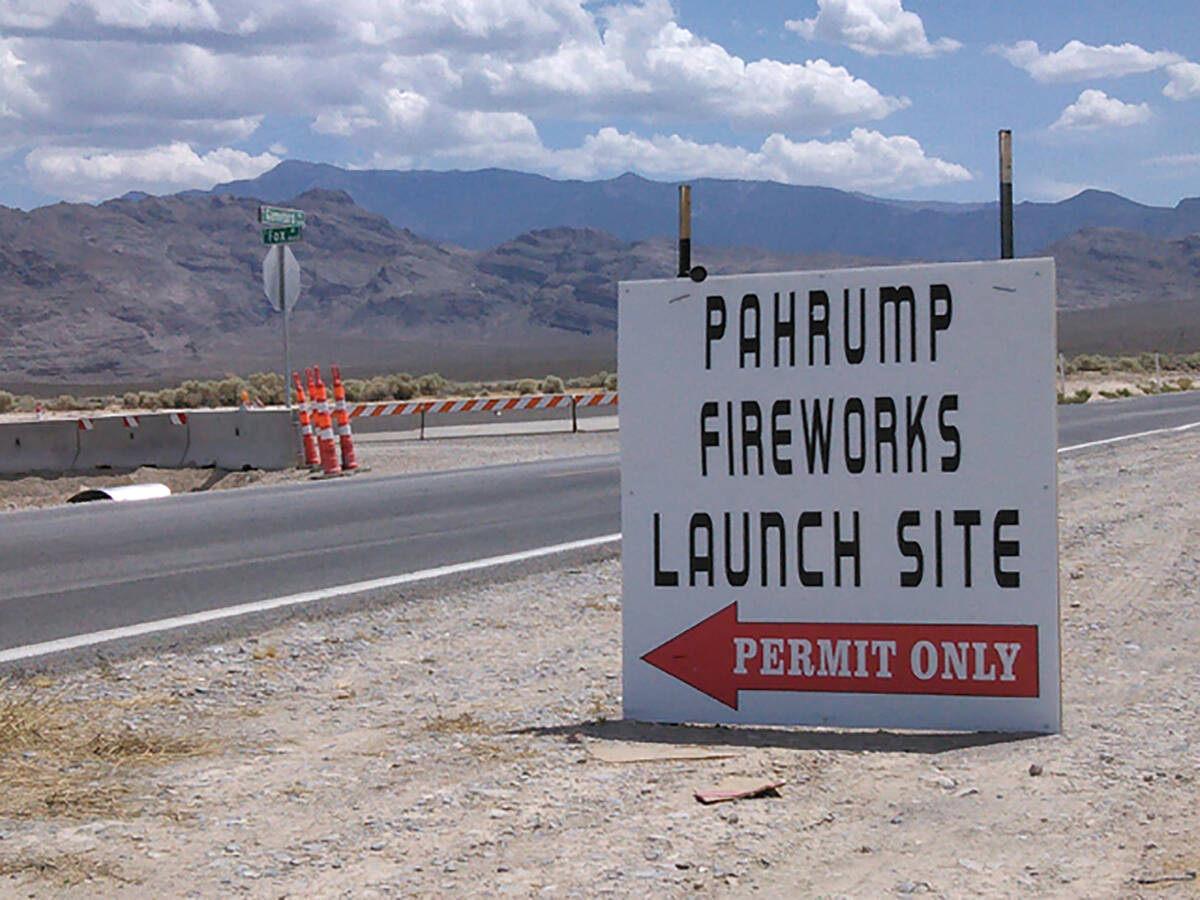 The Pahrump Fireworks Safety Site will be open from 7 to 11 p.m., Friday, Aug. 29 until Monday, ...