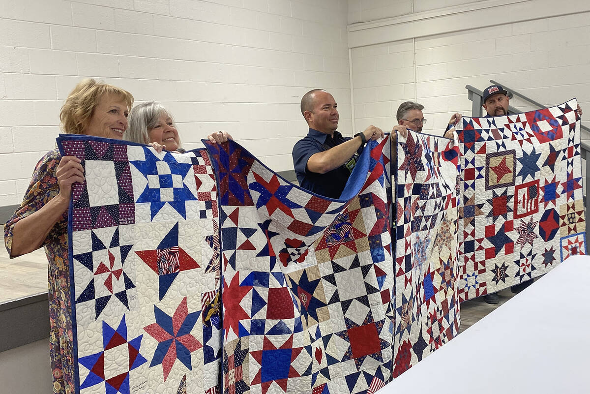 The Shadow Mountain Quilters recently honored members of Pahrump Valley Fire and Rescue with fo ...