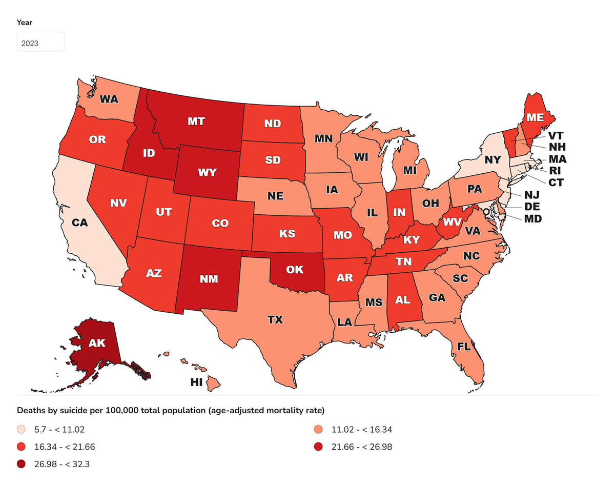Information from the U.S. Centers for Disease Control and Prevention shows that in 2023, there ...