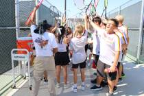 The Pahrump Valley High School tennis team traveled to Bishop Gorman last week to take on the C ...