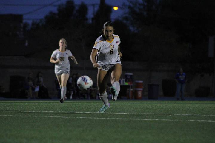 Pahrump Valley High School senior captain Natalia Vallin was a force against Cristo Rey St. Via ...