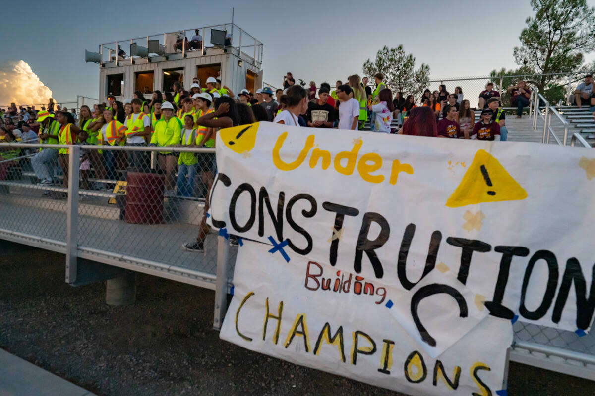 The Pahrump Student Council planned a construction themed night for their home football game ag ...