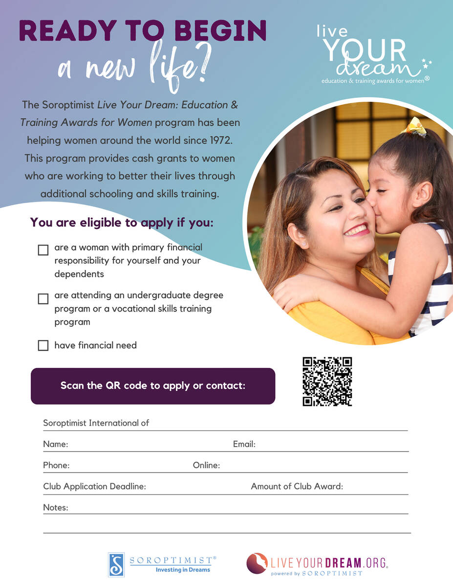 Women who are eligible are encouraged to apply. The Live Your Dream program is currently accept ...