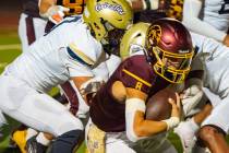 Pahrump Valley High School QB Kayne Horibe leads the team in rushing touchdowns with six. (John ...