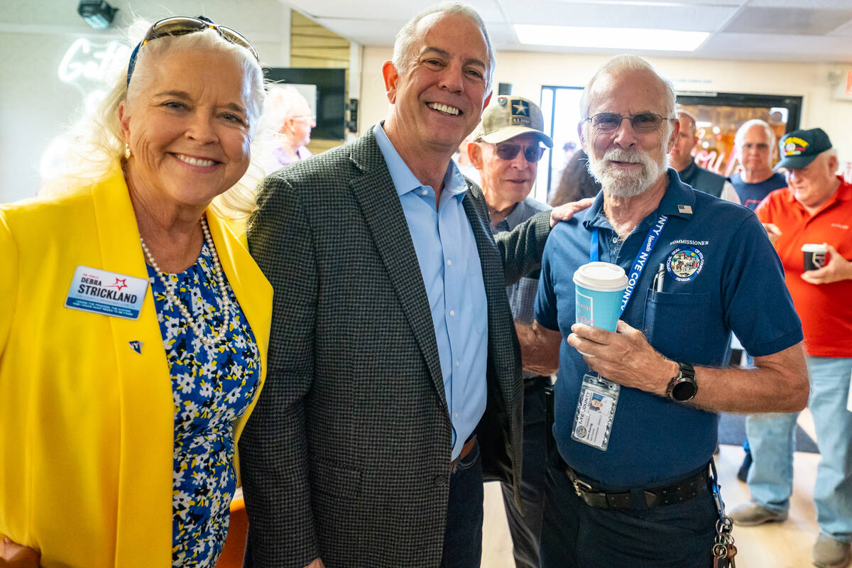 District 5 Nye County Commissioner Debra Strickland, Governor Joe Lombardo, and District 2 Comm ...
