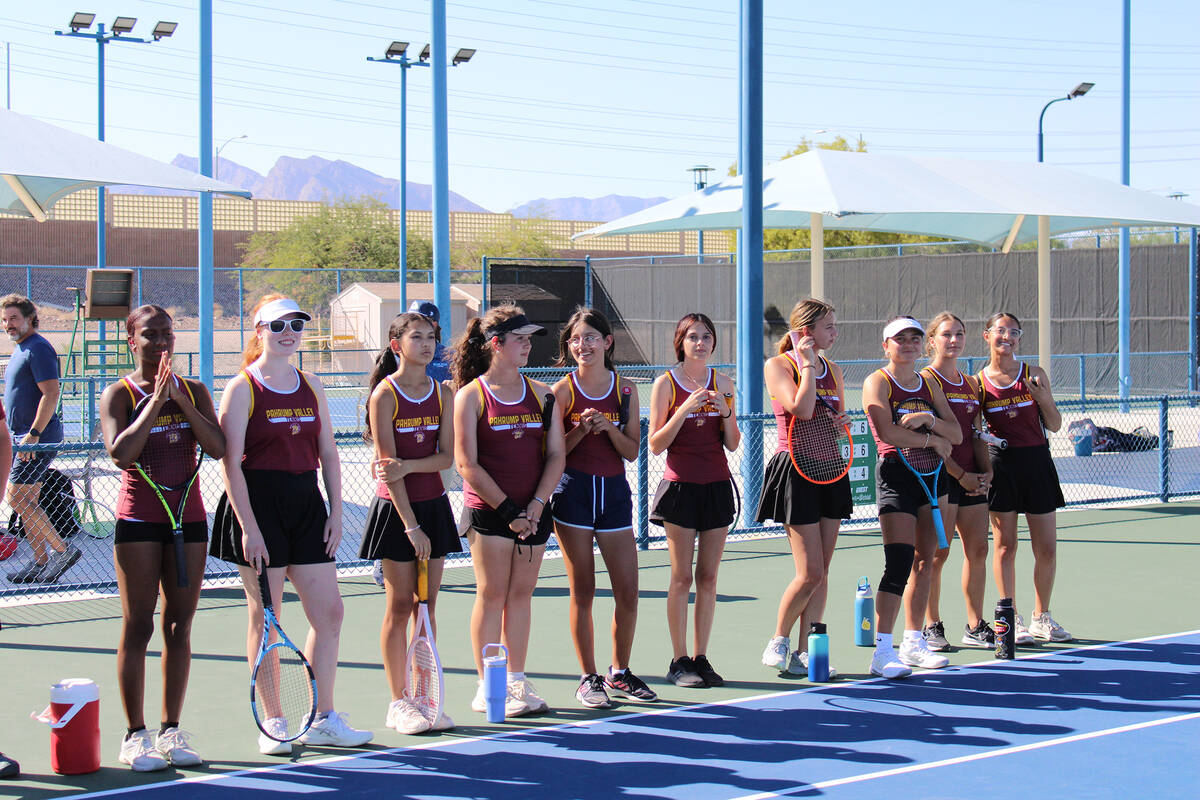 Pahrump Valley High School girls tennis was able to secure a dominant 12-0 win by forfeit again ...
