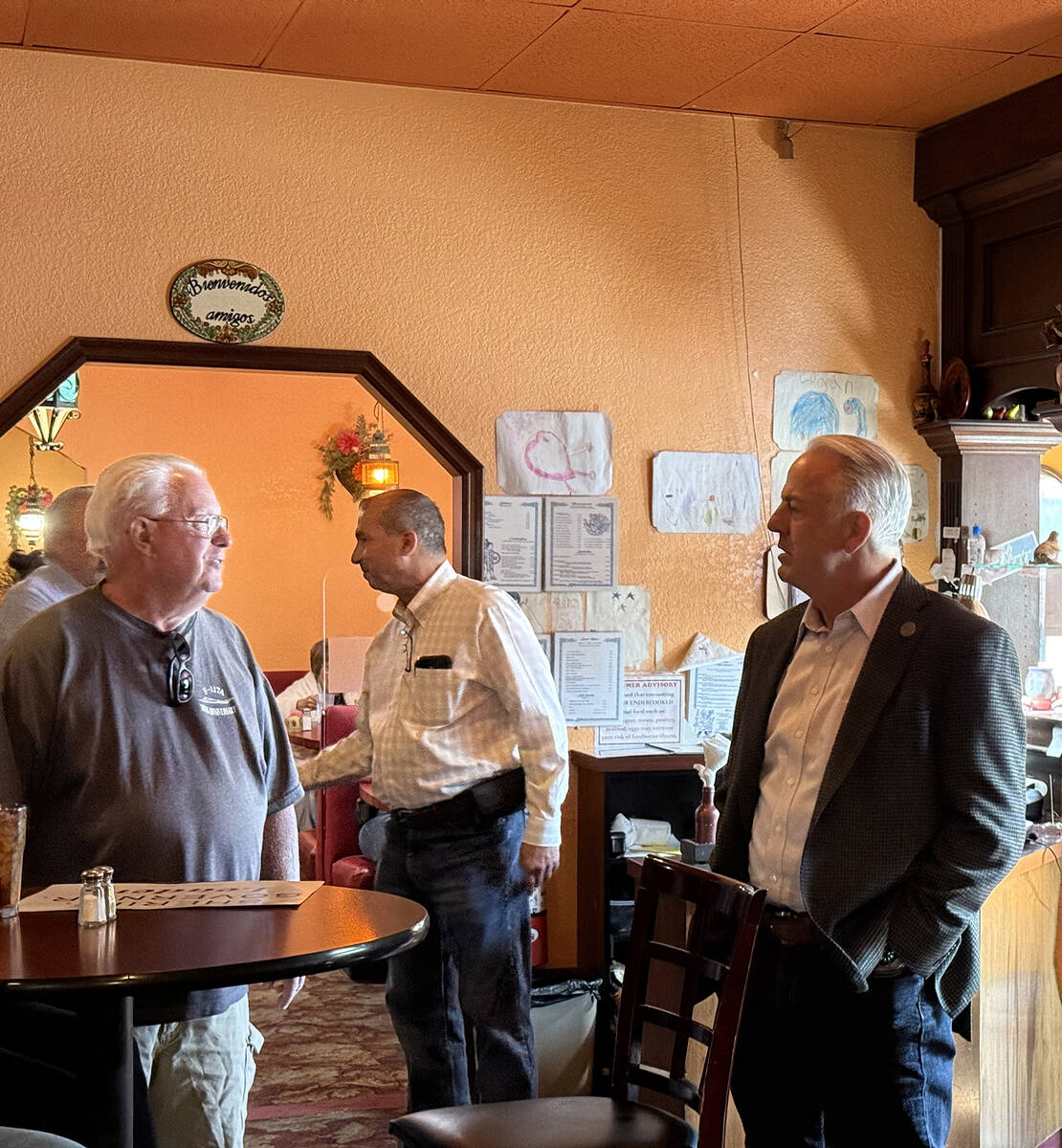 Republican Governor Joe Lombardo’s second stop of the day was at El Marques Mexican Restauran ...