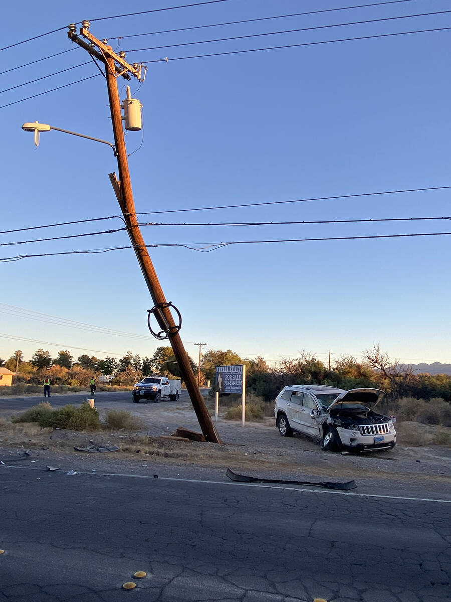 At an accident on Linda Street and West Basin Avenue, there were no entrapments, but a power po ...