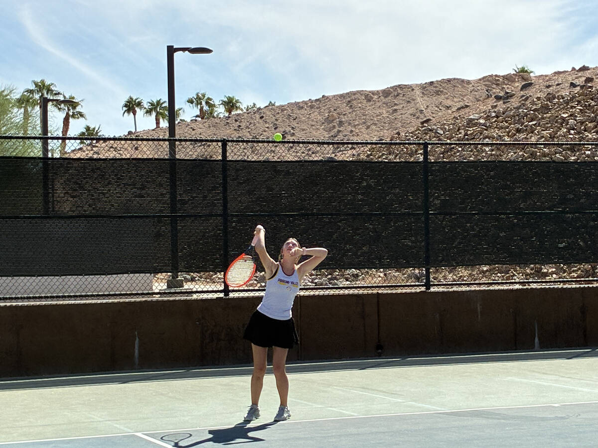 Pahrump Valley High School tennis senior Elise Eichner and her team were victorious by way of f ...