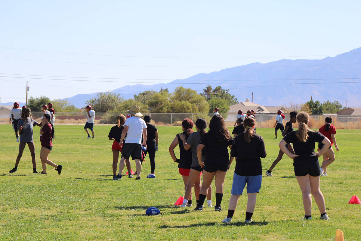 The Pahrump Valley High School girls flag football program has been hard at work during the pre ...
