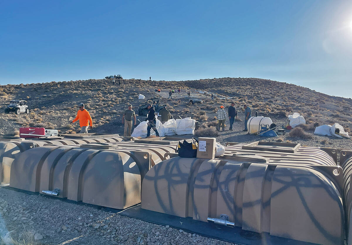 Five large water storage tanks allow for the storage of up to 11,500 gallons of rainwater in wh ...