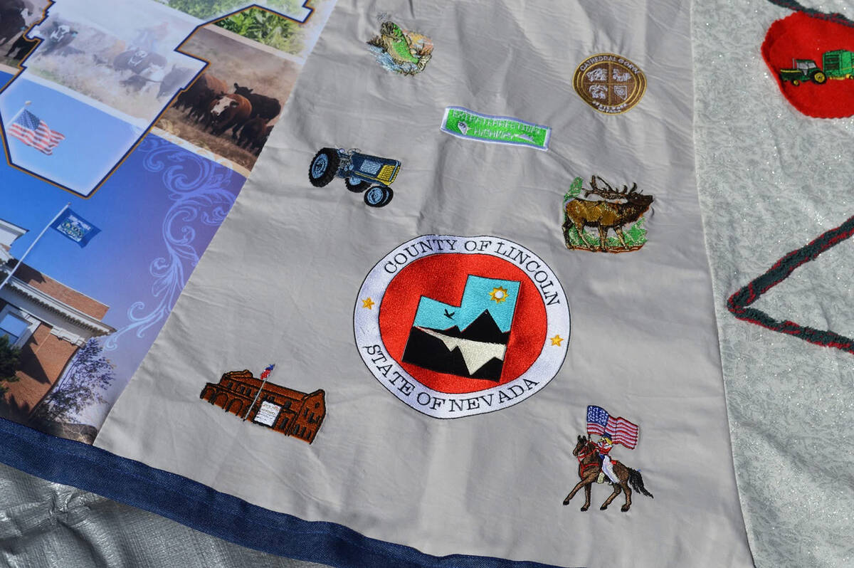 Sewing groups in each of Nevada's 17 counties worked to create panels depicting their county's ...