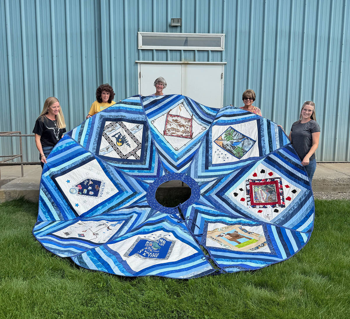 This tree skirts was created by a small sewing club in McDermitt and will be one of several tha ...