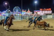 Both ladies and gentlemen had a go at the team roping competitions. (John Clausen/Pahrump Valle ...