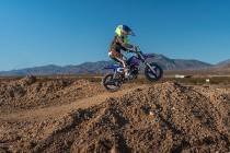 A local youth rider rips up the track at the Pahrump OHV Park which is geared toward youth ride ...