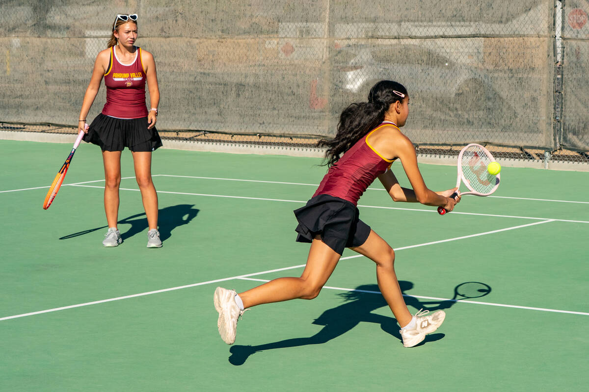 PVHS girls tennis doubles duos Ally Amador and Elise Eichner gave it their all during the 3A So ...