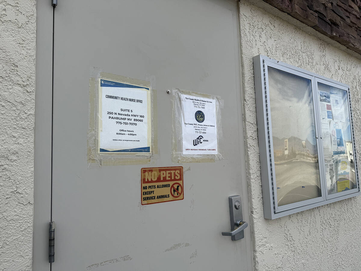 The Pahrump WIC clinic confirmed that it is still open and operational. Nye County Human Servic ...