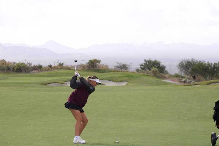 Pahrump Valley High School girls golf freshman Raegan Saldana finished her first 3A girls golf ...