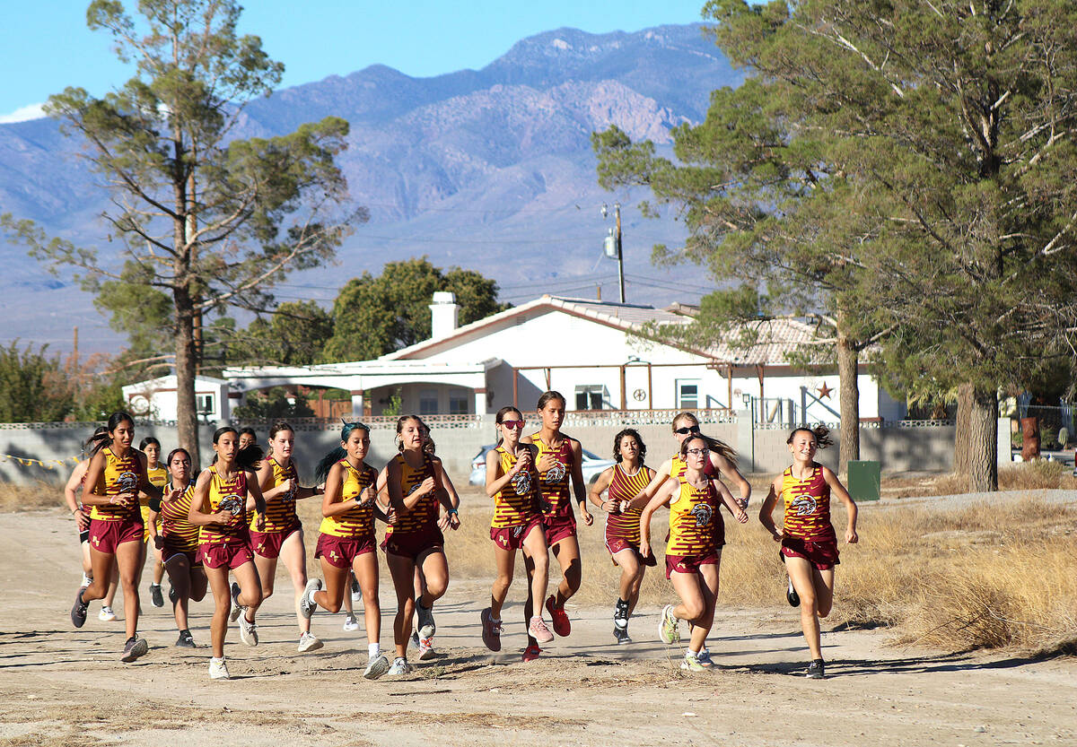 The Pahrump Valley High School girls cross country team competed in their Pahrump Weekday home ...