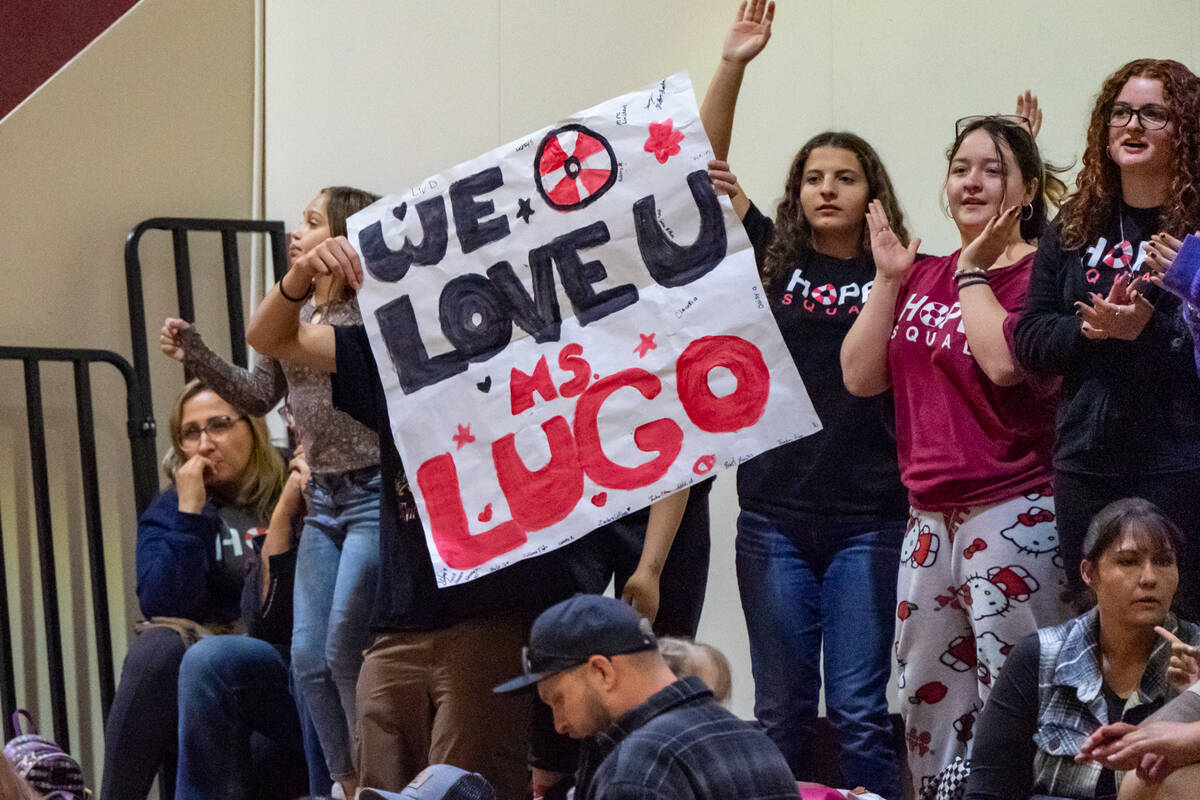 Fans in the PVHS student section display their creatively unique sign to thank first-year head ...
