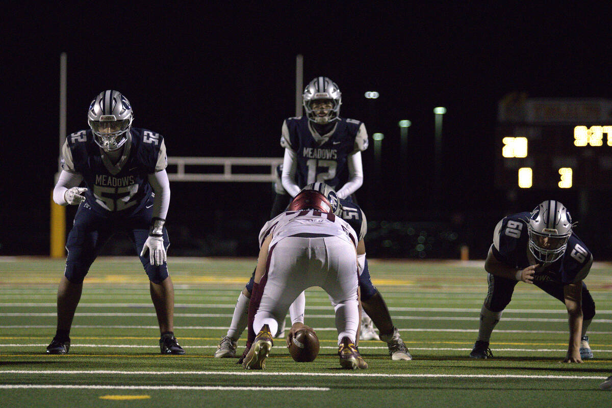 PVHS junior OG/RB Preston Doctor lines up solo over the center while The Meadows threatens to p ...