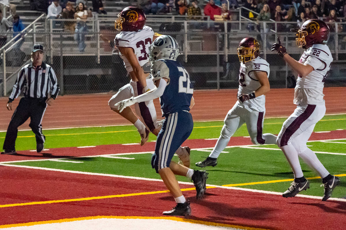PVHS's senior ATH/WR/FS Austin Alvarez completes the long drive by finding the back of the endz ...