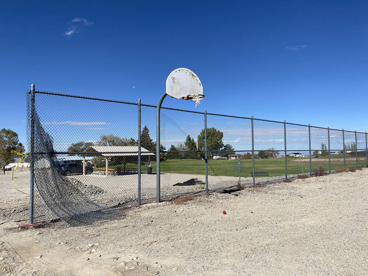 As part of the renovation project underway at Harvey Park, new basketball courts and pickleball ...