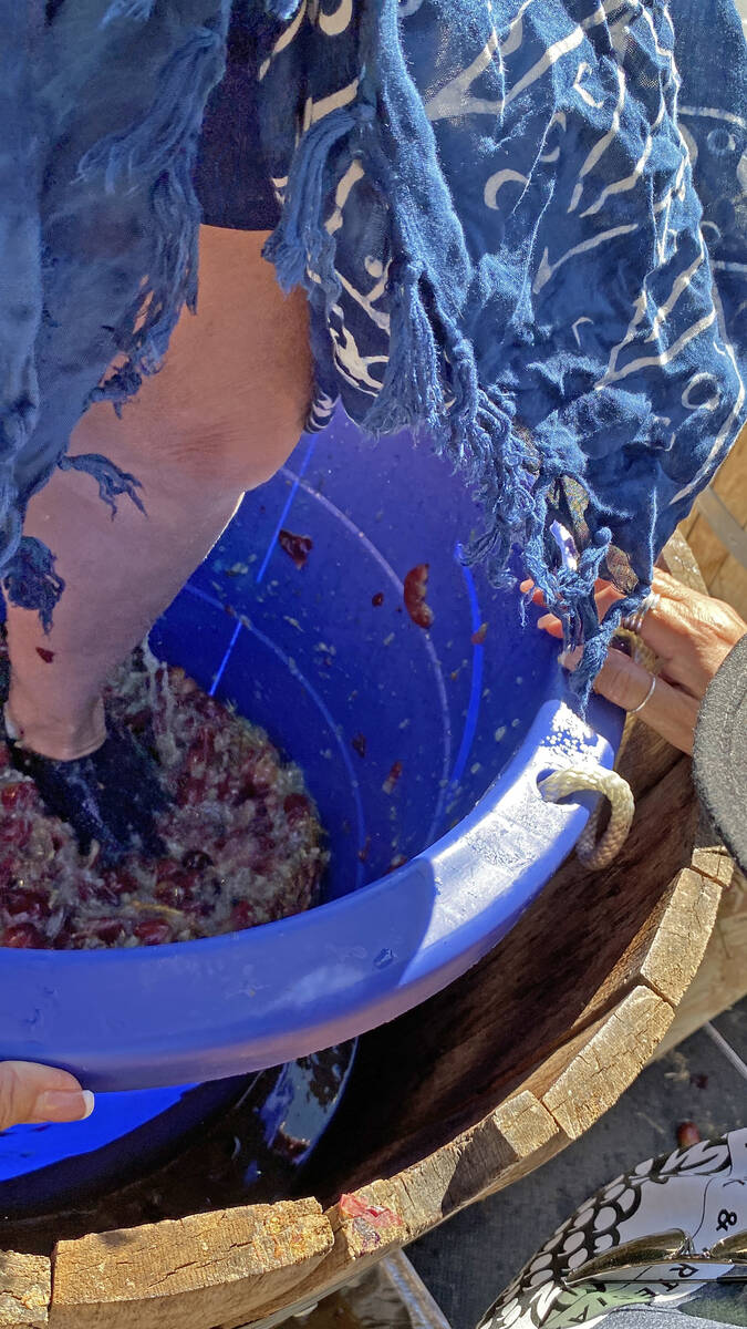 Stomping on grapes is certainly messy but it can also be a lot of fun and 24 total teams took t ...
