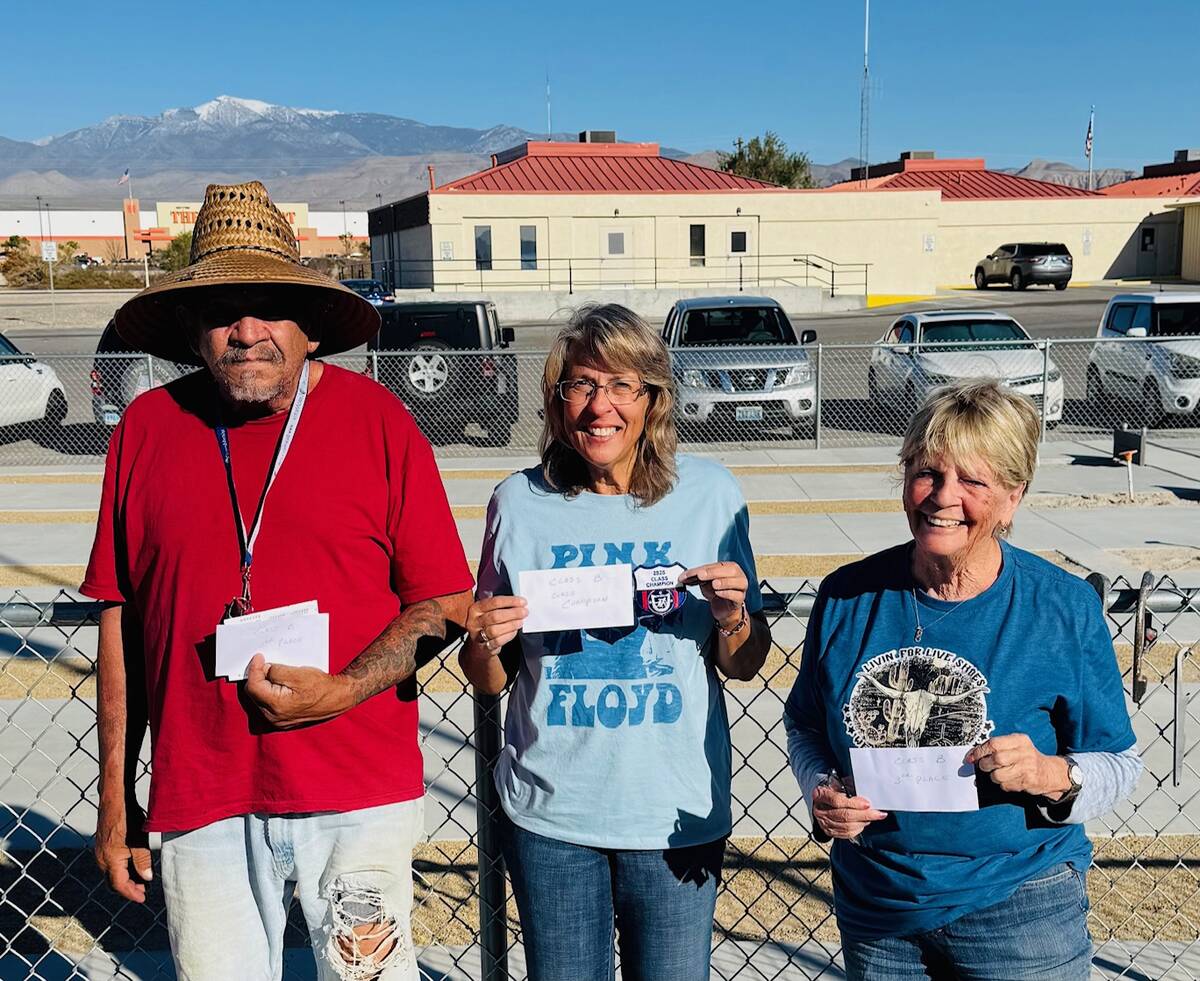 NSHPA Class B Pitchers Benny Sanchez (left), Michelle Wilcox (middle) and Karen Semplinski (rig ...