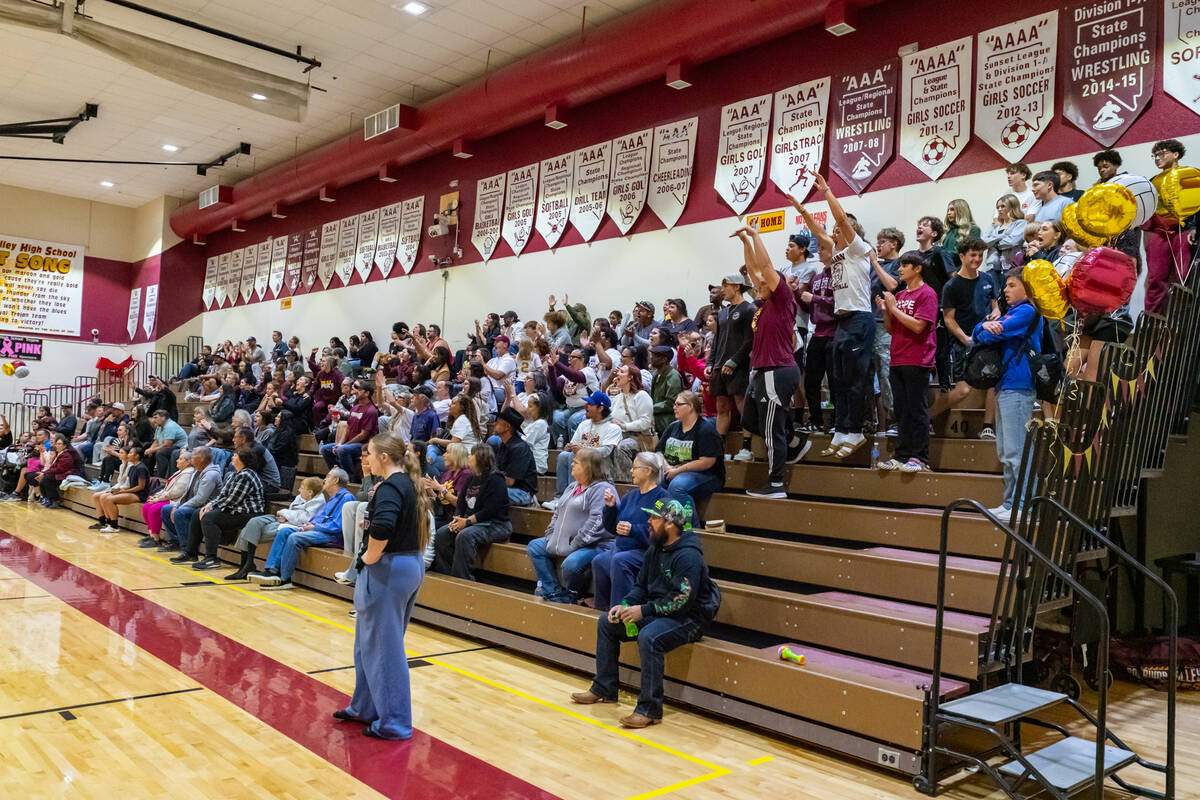 The PVHS student section gets loud in support for their Lady Trojans senior night. (John Clause ...