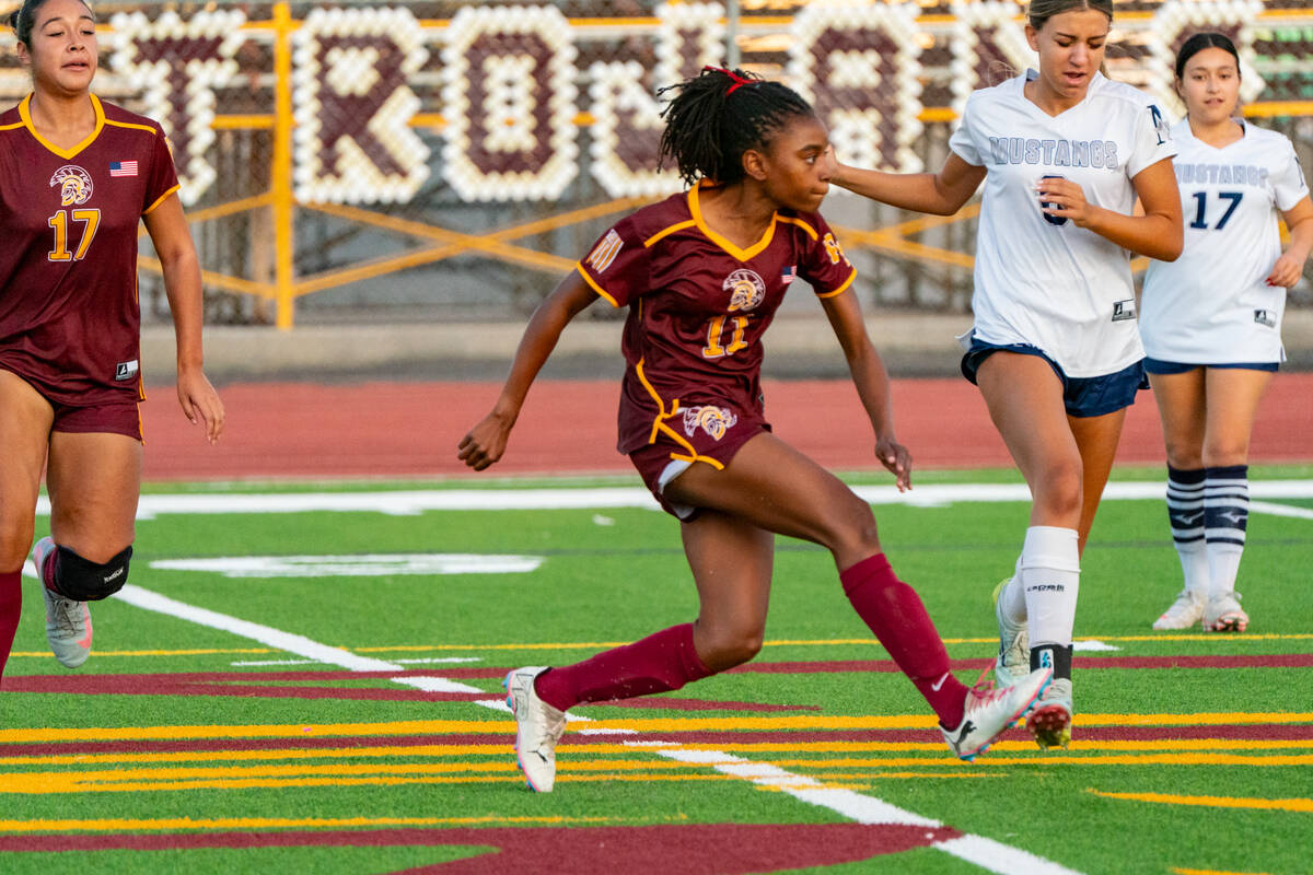 PVHS girls soccer senior Diona Nixon lets a pass fly in a home league match against The Meadows ...