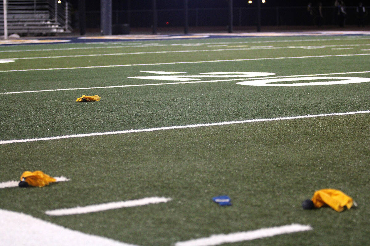 Multiple penalty flags were thrown on the field as a result of late contact on Horibe following ...