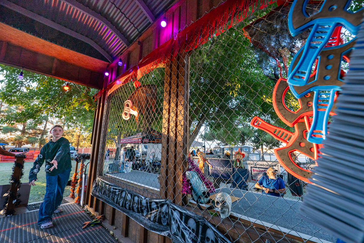 This year's Pumpkin Days featured exciting activities like axe throwing. (John Clausen/Pahrump ...