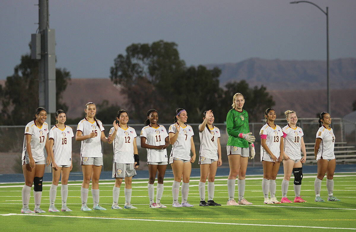 The Pahrump Valley High School girls soccer team was proudly recognized as contenders in the Cl ...