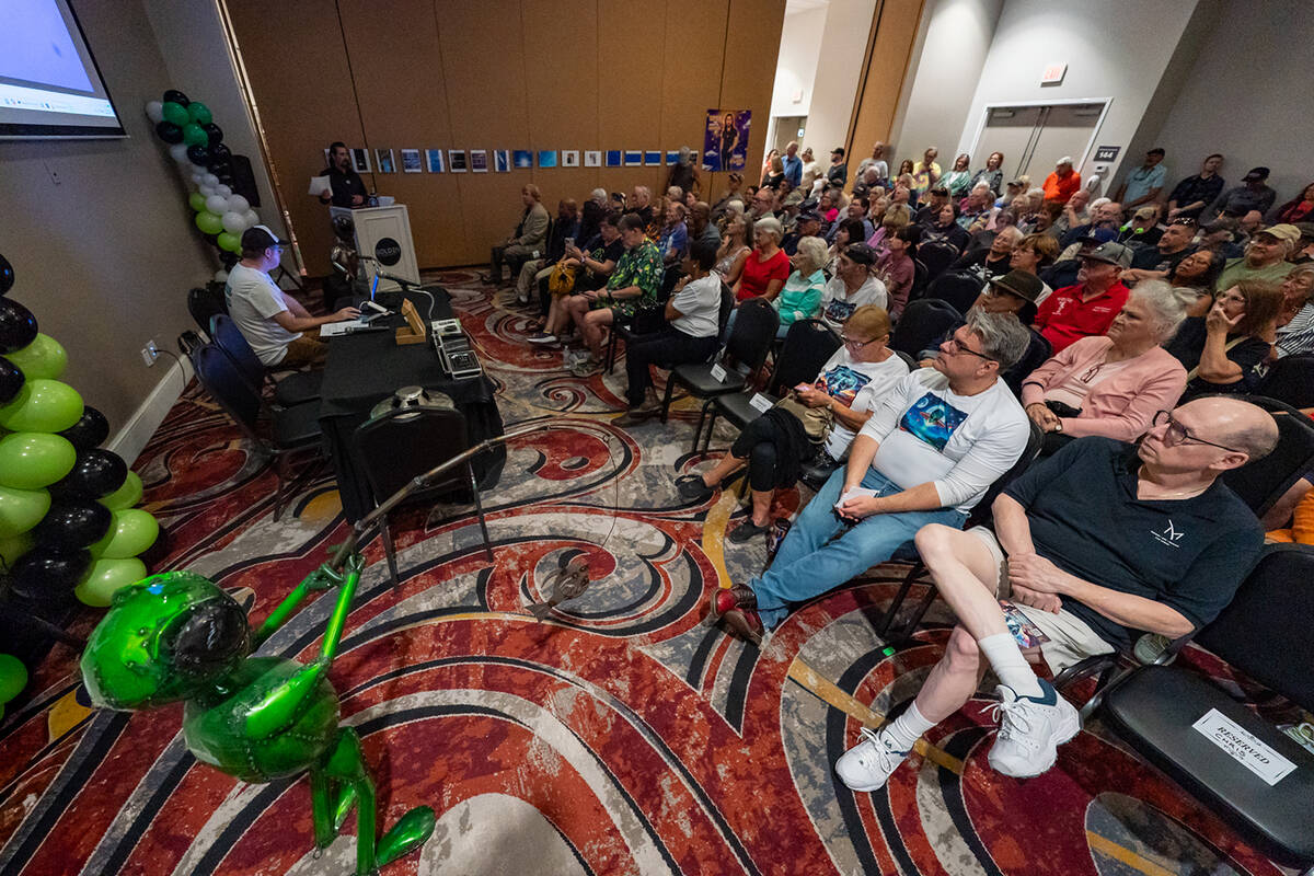 The Pahrump Alien Guy, Joseph De La Torre, began the inaugural Pahrump Alien Conference at the ...