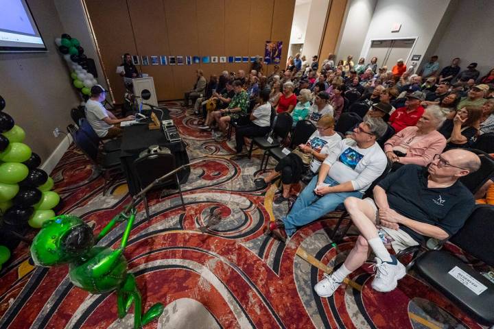 The Pahrump Alien Guy, Joseph De La Torre, began the inaugural Pahrump Alien Conference at the ...