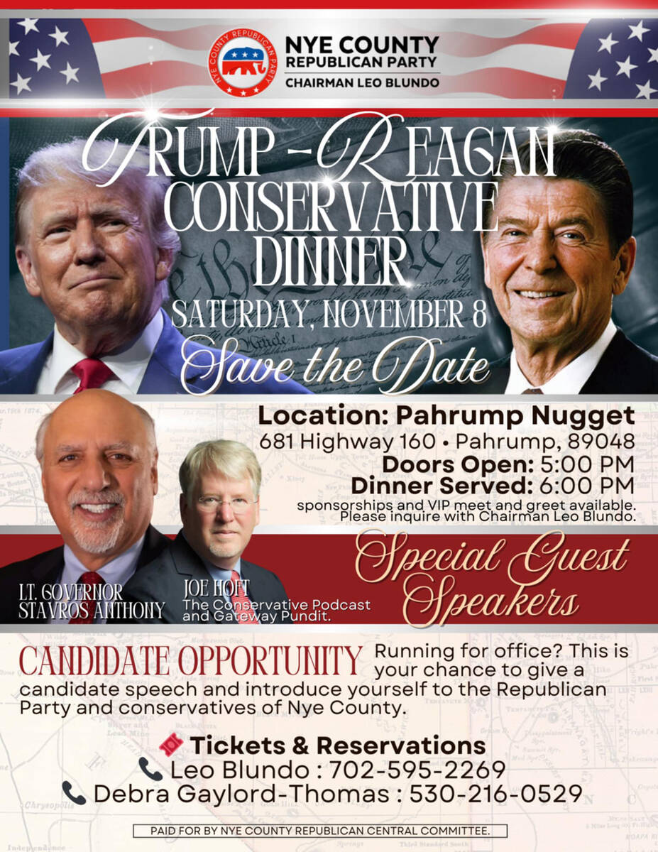 “Reagan really started that conservative push in the party,” Nye County Republican Party Ch ...