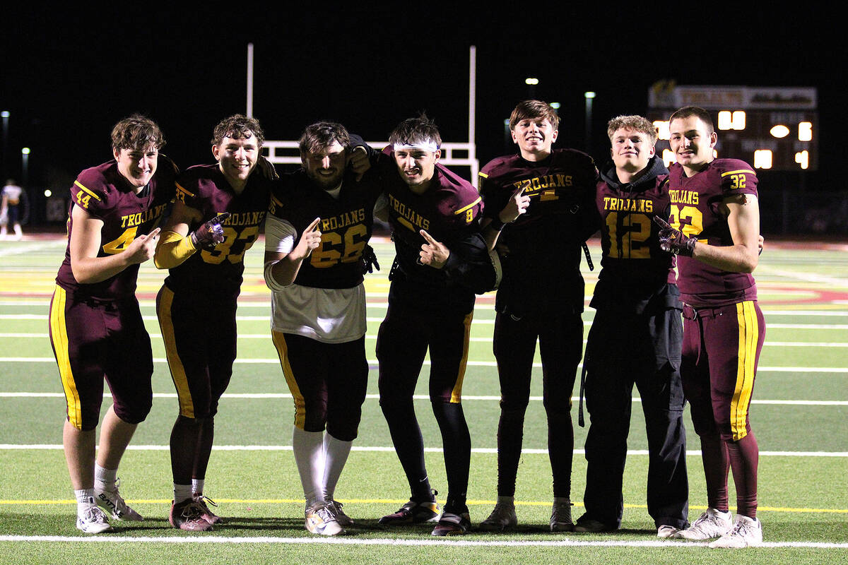 Seniors (from left to right) Jacob Stepp, Austin Alvarez, Jack Walker, Kayne Horibe, Booey Mcla ...