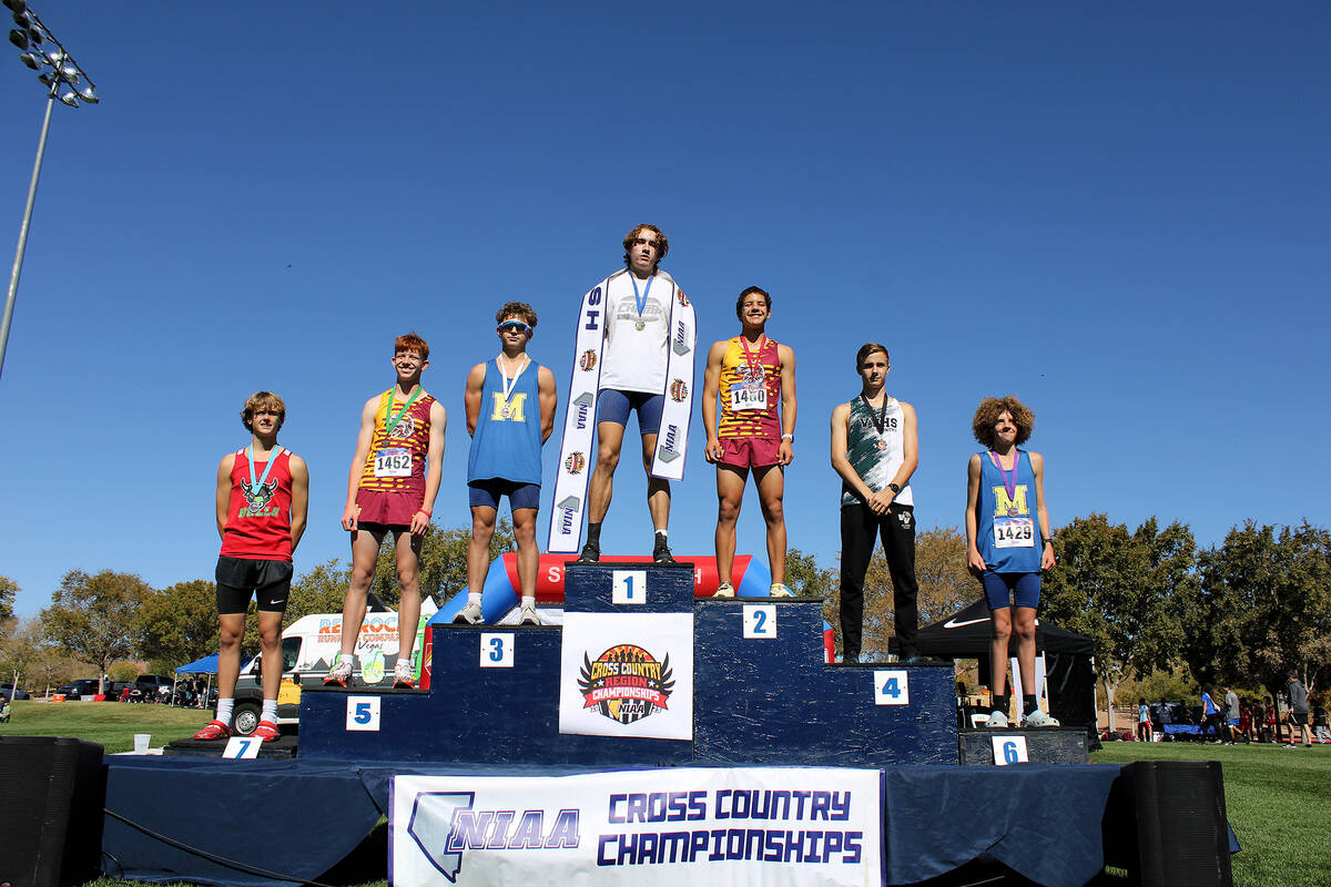 PVHS junior Joaquin Flores and sophomore Joshua Gent stand proud on the podium during the Clas ...