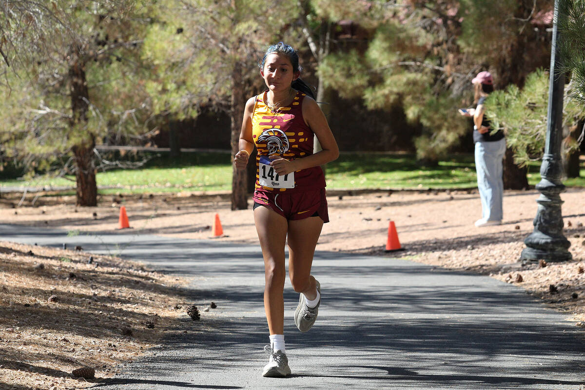 PVHS girls XC junior Sophie Romero nears the last of the 3.1 mile course during the Class 3A So ...