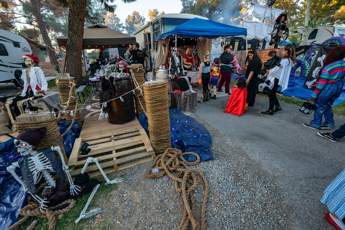 This Lakeside RV Park trunk-or-treat spot and its neighboring site shared a pirate theme. (John ...