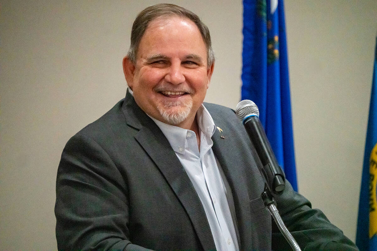 Candidate for Nevada's 4th Congressional District David Flippo spoke during the Trump-Reagan Co ...