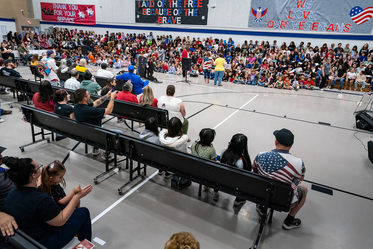 The Veterans Appreciation Assembly started at 1:30 p.m. 100 people attended the Monday afternoo ...