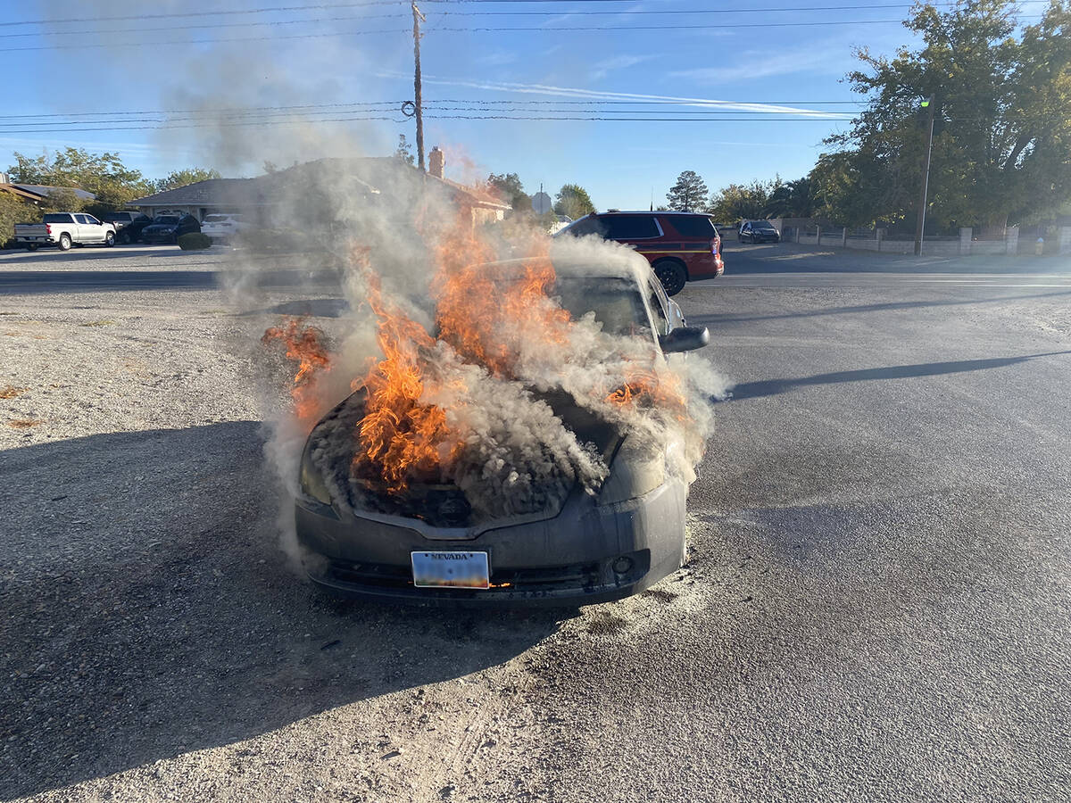 The driver had escaped the vehicle prior to the fire department’s arrival to Laguna Street an ...