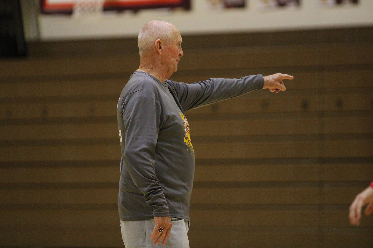 Legendary Pahrump Valley High School coach Bob Hopkins gives insight to players trying out for ...